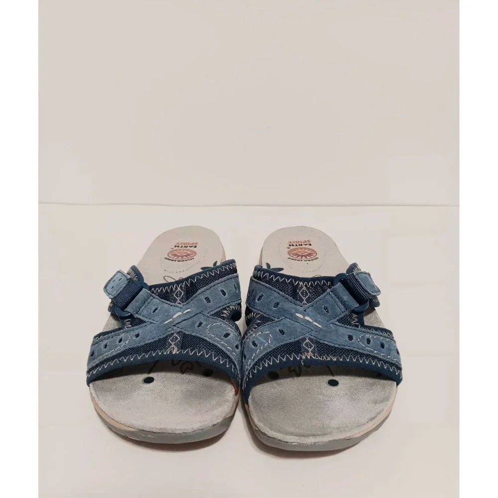 Gelron 2000 Earth Spirt Blue Leather  Sandals Women's Sz 6